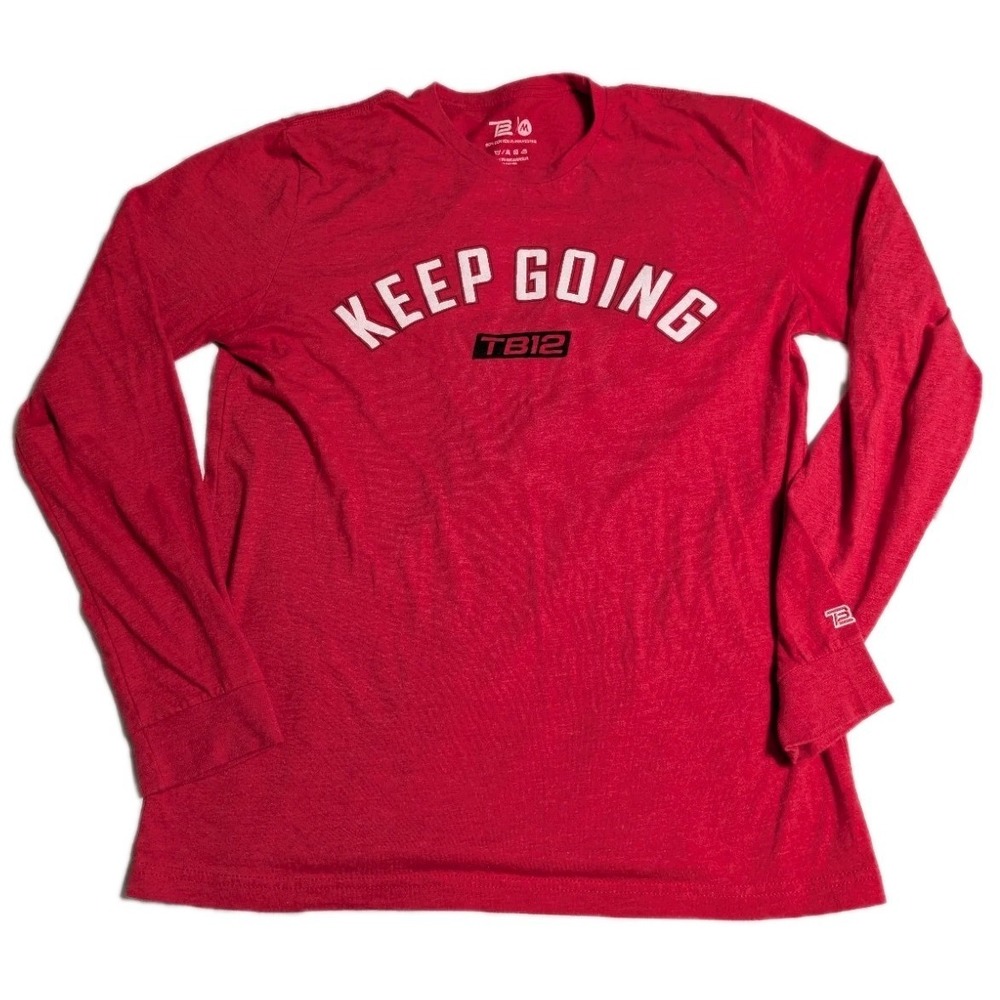 BRADY TB12 Keep Going Long Sleeve Shirt Mens M Red Tom Brady‎ Athletic Tee